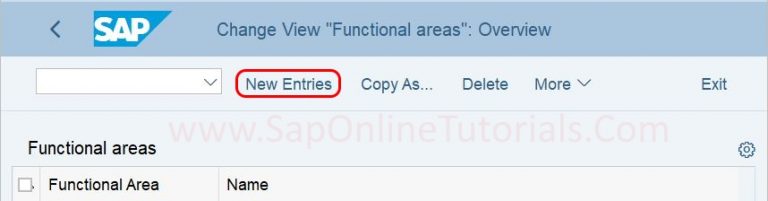 functional area assignment sap