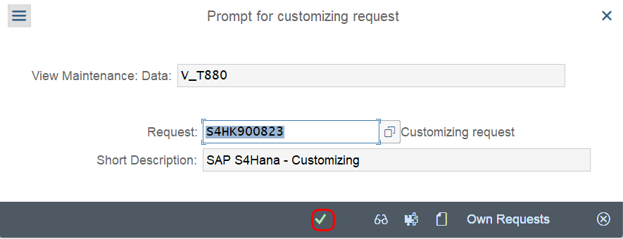 Prompt request in SAP S4Hana