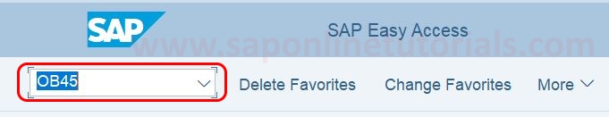 SAP Hana Transaction Code OB45