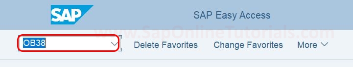 SAP Hana transaction code OB38