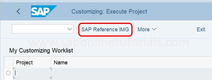 SAP Reference IMG - SAP S4 Hana