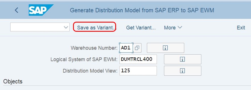 Save as variant in SAP EWMHana