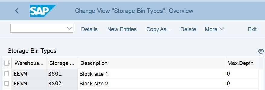 Storage bin types in SAP