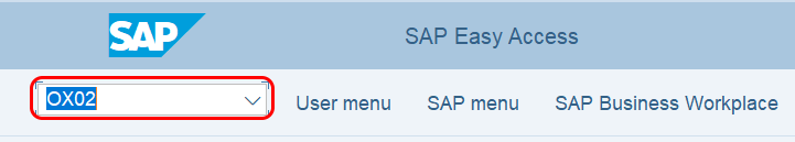 Código de transacción para el código de empresa en SAP Hana