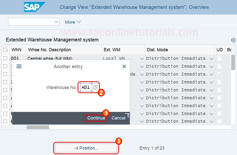 Warehouse no for extended wareshouse management in Hana