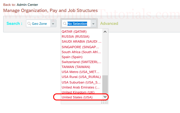 display geo zone in SAP SuccessFactors