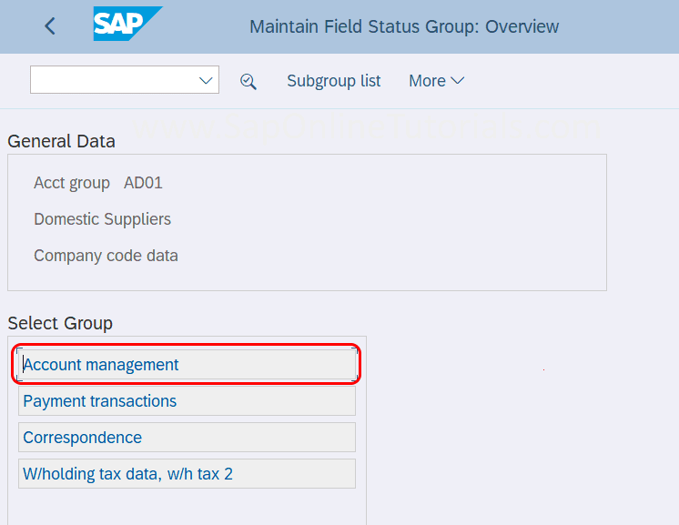 vendor account assignment table in sap