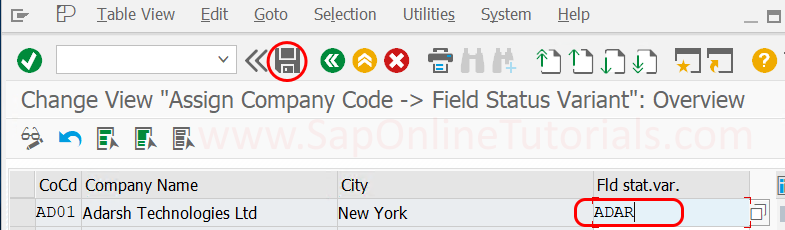 Assign Company Code to Field Status Variants in SAP S4 Hana