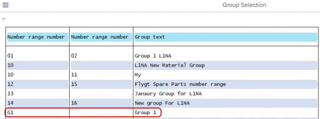 internal number assignment not possible for the material type