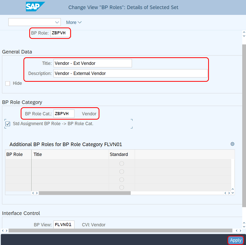 Define BP Roles in Hana