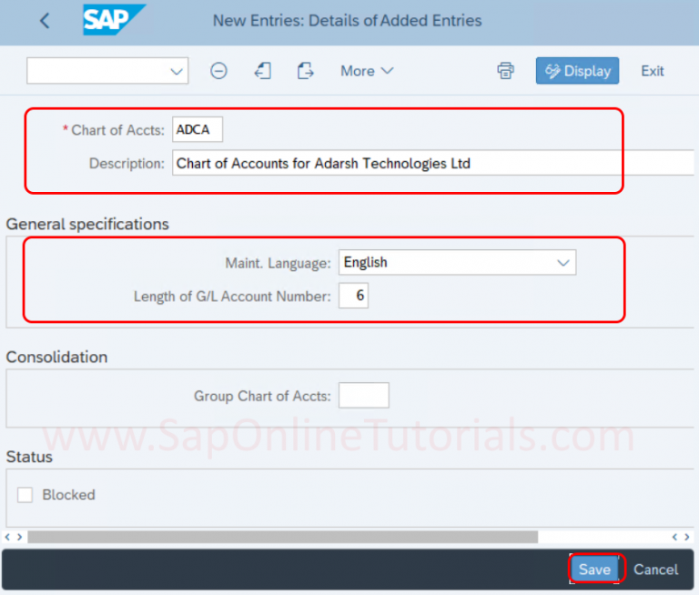 Define Chart of Accounts in SAP Hana - SAP Tutorial