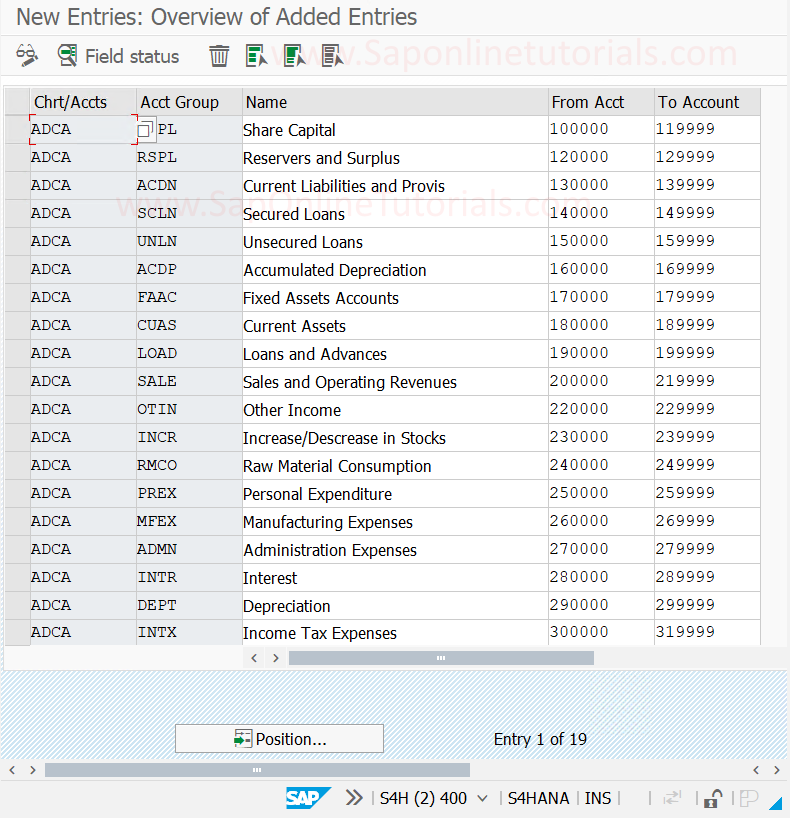 account assignment category gl account