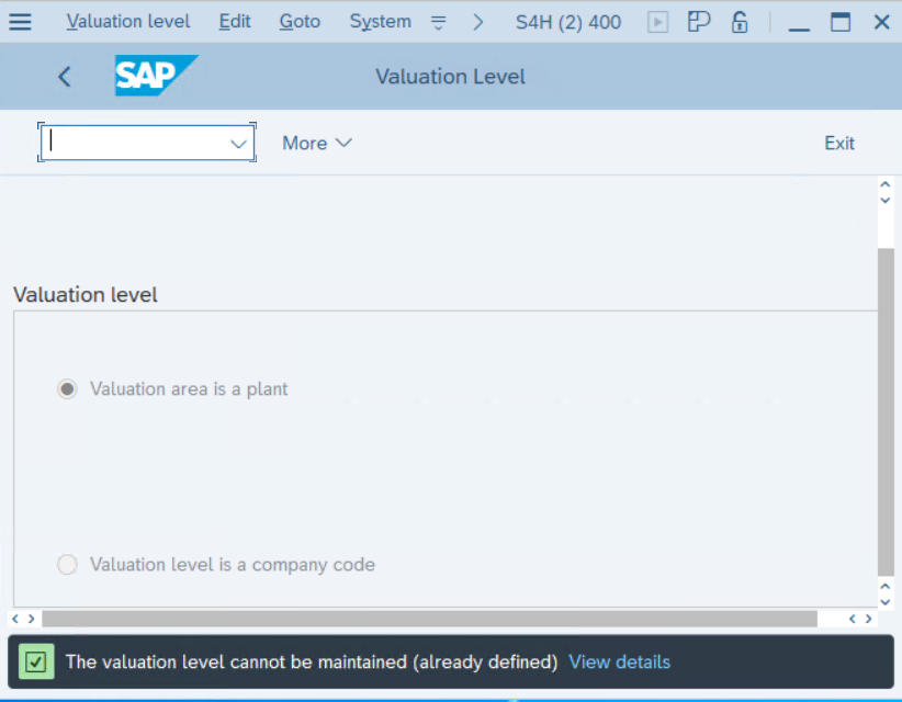 Define Valuation Level in SAP S4Hana