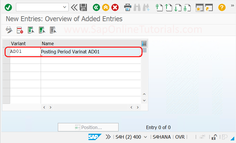 Definir variantes para períodos contables abiertos en SAP S4 Hana