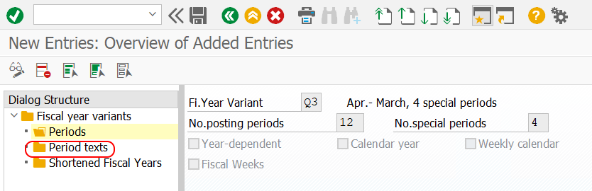 Fiscal year variants period texts