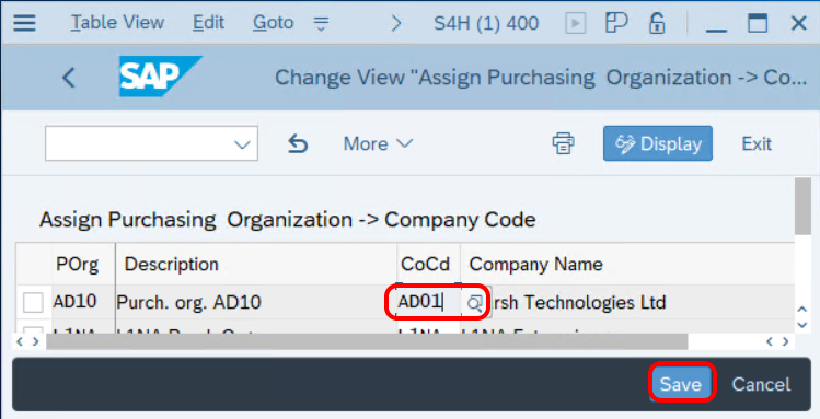 How to Assign Purchasing Organization to Company Code in SAP Hana