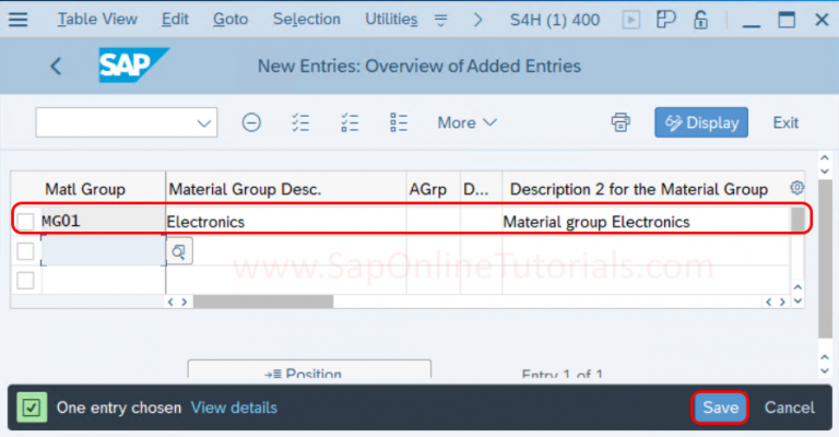 define material account assignment group sap