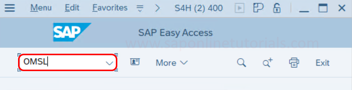 OMSL transaction code material numbers output in SAP Hana