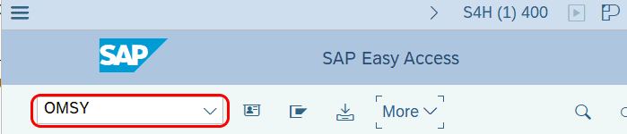 Código de transacción OMSY SAP en SAP S4 Hana