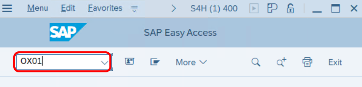 OX01 - Assign purchasing organization to company code in SAP S4 Hana