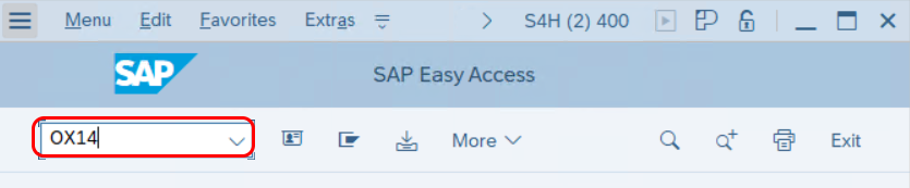 Ox14 - valuation areas transaction code in SAP Hana