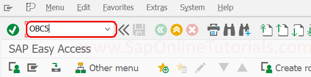 SAP Hana Transaction code OBC5