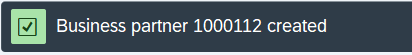 Successfully BP organization created in SAP