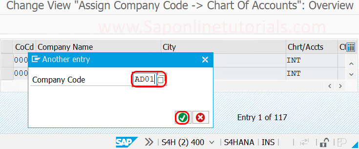 cambiar vista Asignar código de empresa al plan de cuentas en SAP Hana