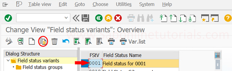 standard field status group copy as in SAP Hana