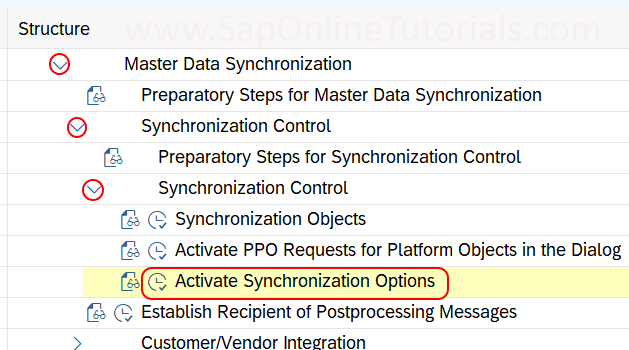 Activate Synchronization Options menu path in SAP Hana