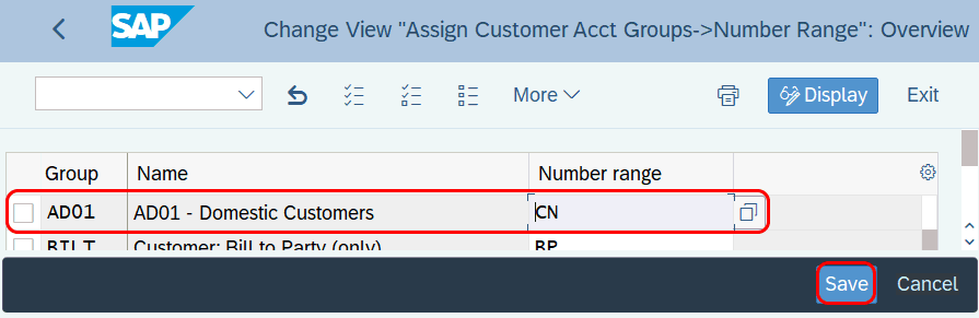 Assign Number Range to Customer Account Groups in SAP S4 Hana