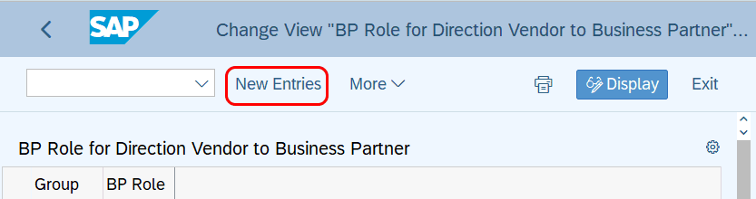 Assign vendor account group to BP Roles in SAP Hana