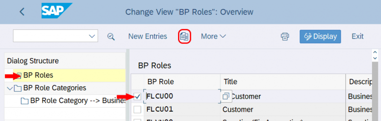 role assignment for customer according to bp