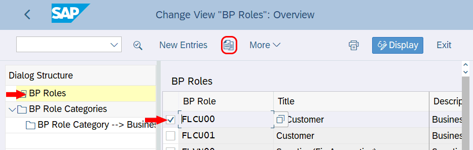 Copy BP roles for customers in SAP Hana