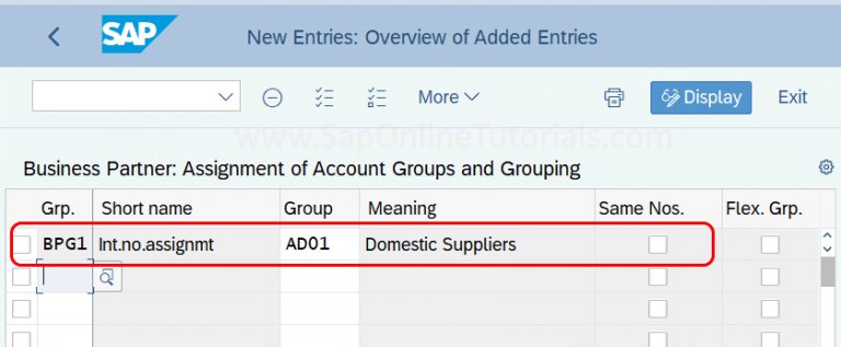 define number assignment for direction bp to vendor