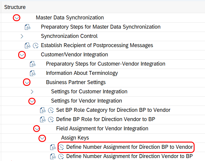 sap define number assignment for direction bp to customer