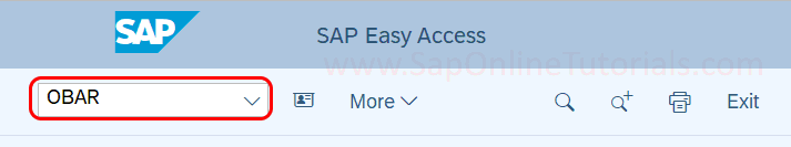 OBAR tcode SAP Hana