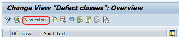 Defect classes new entries in SAP HANA QM