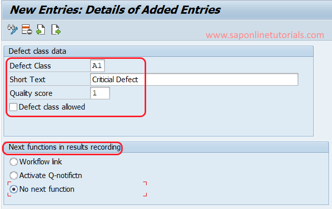 Define Defect Classes in SAP QM