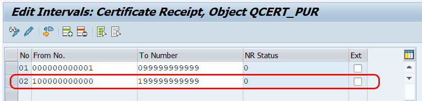 Define Number Ranges for Certificate Receipt in Hana QM