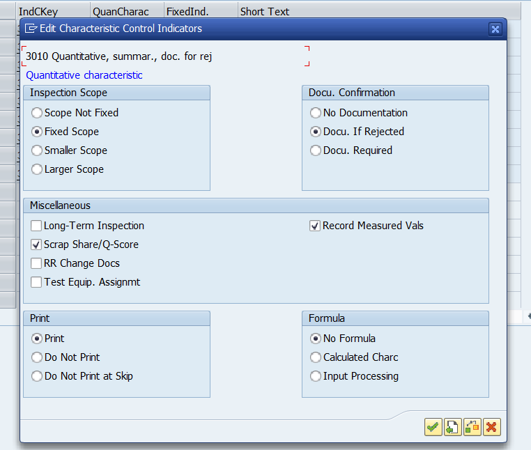 Editar indicadores de control de características en SAP Hana QM