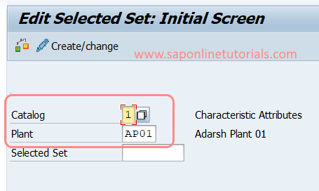 Edit selected set - characterisitc attributes in SAP QM