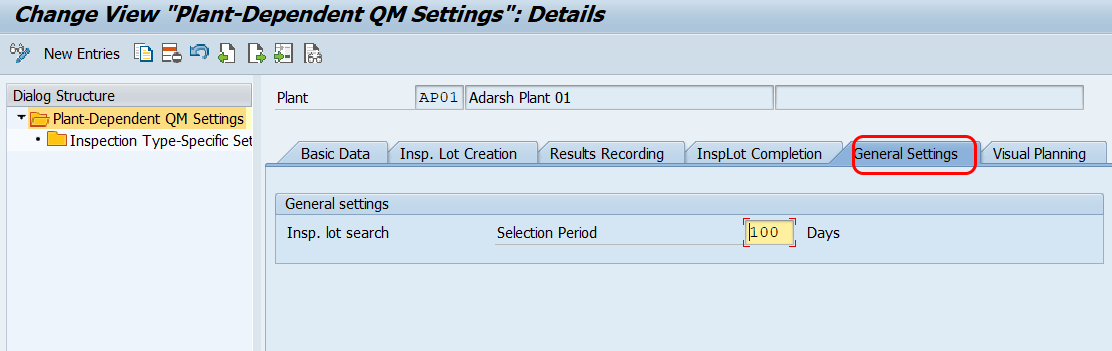 General Settings - SAP HANA QM