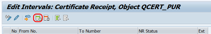 Insert number range intervals for certificate receipt in QM