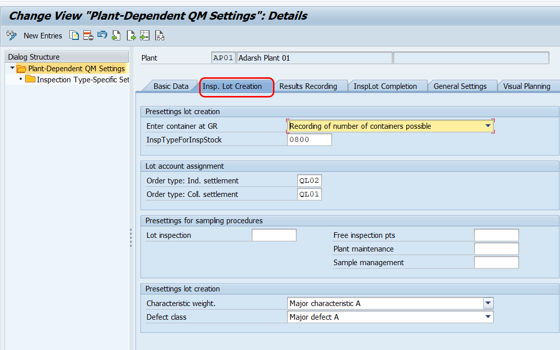 Inspection lot creation - SAP QM