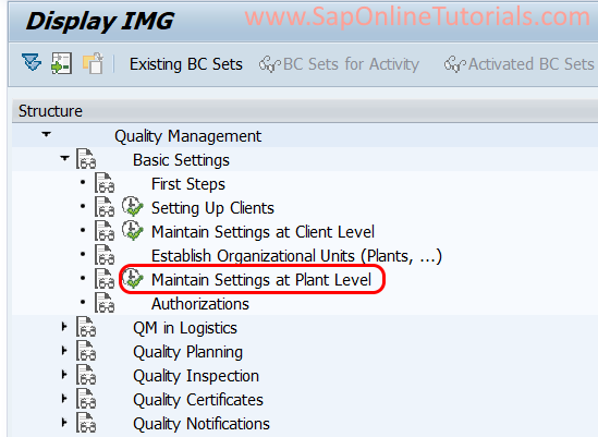 Maintain Settings at Plant Level in SAP S4 HANA - IMG Menu