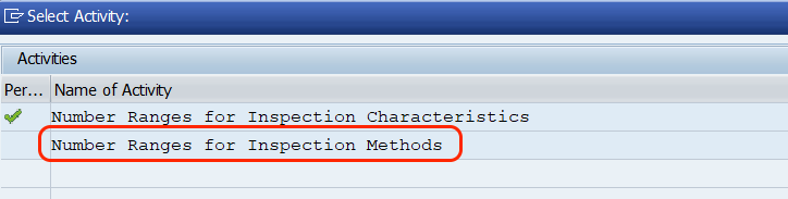 Number ranges for Inspection methods in SAP Hana QM