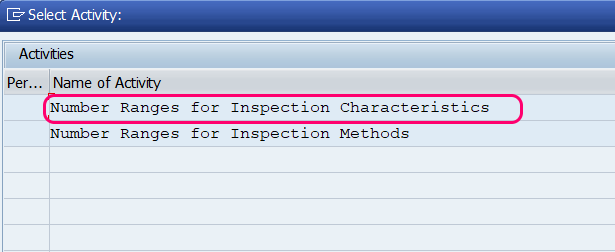 number ranges for inspection characterisitcs in SAP QM