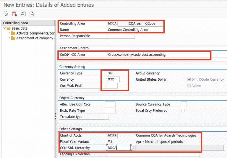 Set Controlling Area In Sap Transaction Code