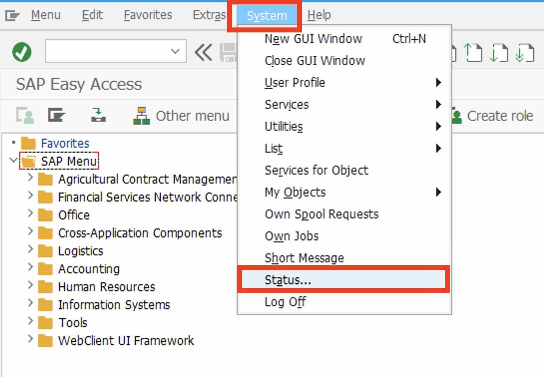 SAP System Status